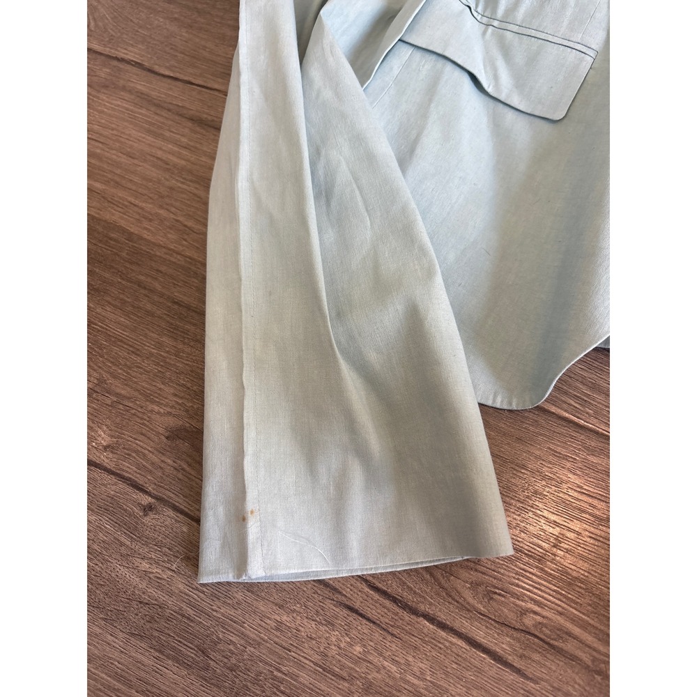 Theory Womens Linen Suit Set Seafoam Green Eco Crunch Jacket 6 Treeca Pants 6 - Picture 12 of 12